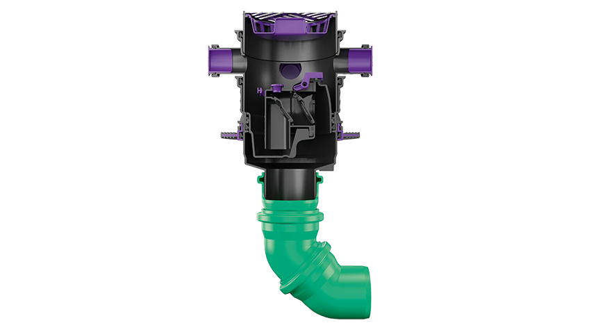 Basement drain with an integrated backwater valve Basement drain with an integrated backwater valve
