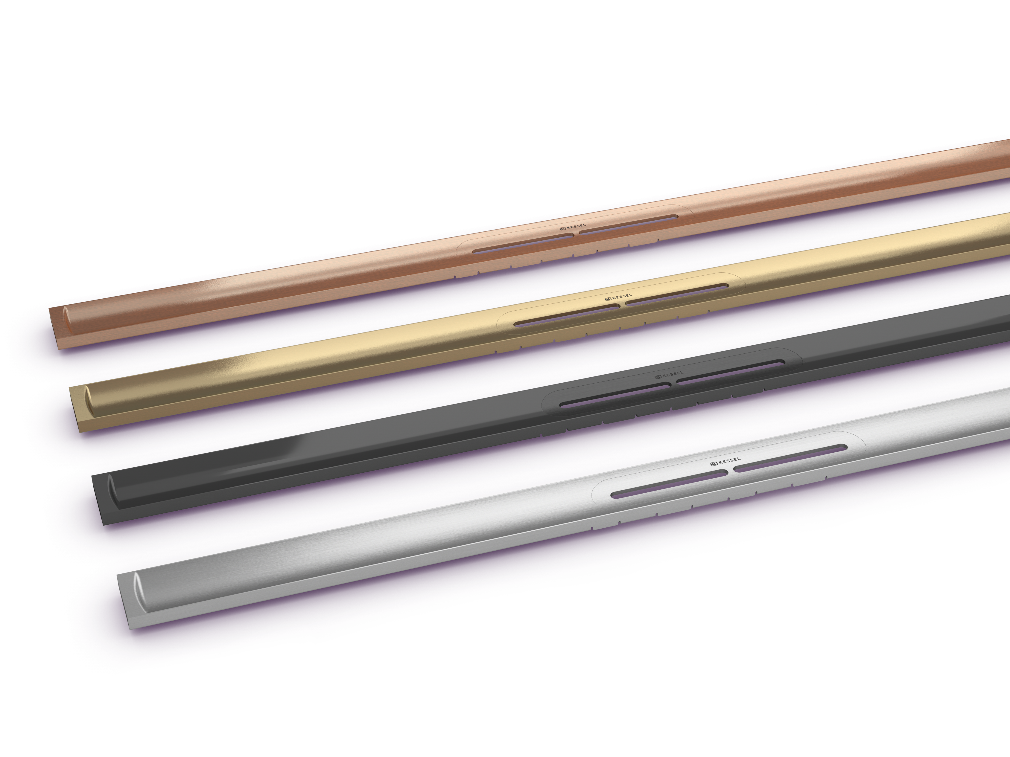 Stainless steel in elegant colours: brushed copper, brushed bronze, brushed black, brushed stainless steel Stainless steel in elegant colours: brushed copper, brushed bronze, brushed black, brushed stainless steel
