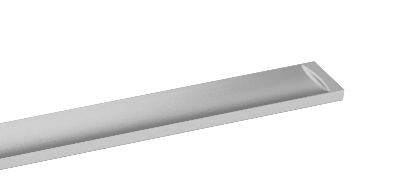 The insert of the Linearis is made of brushed or polished V4A stainless steel The insert of the Linearis is made of brushed or polished V4A stainless steel