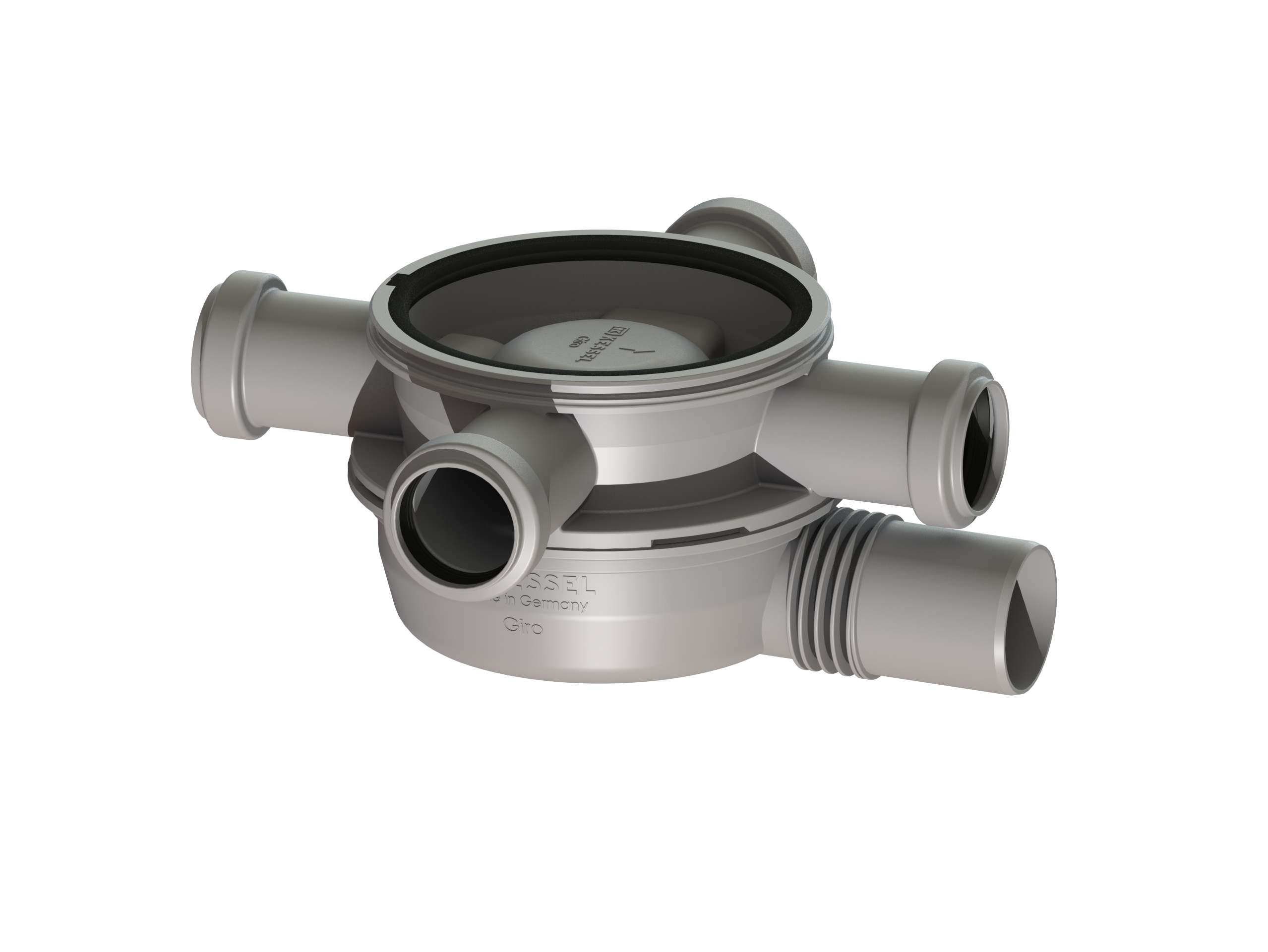 Giro bathroom drain with flexible inlet positioning Giro bathroom drain with flexible inlet positioning