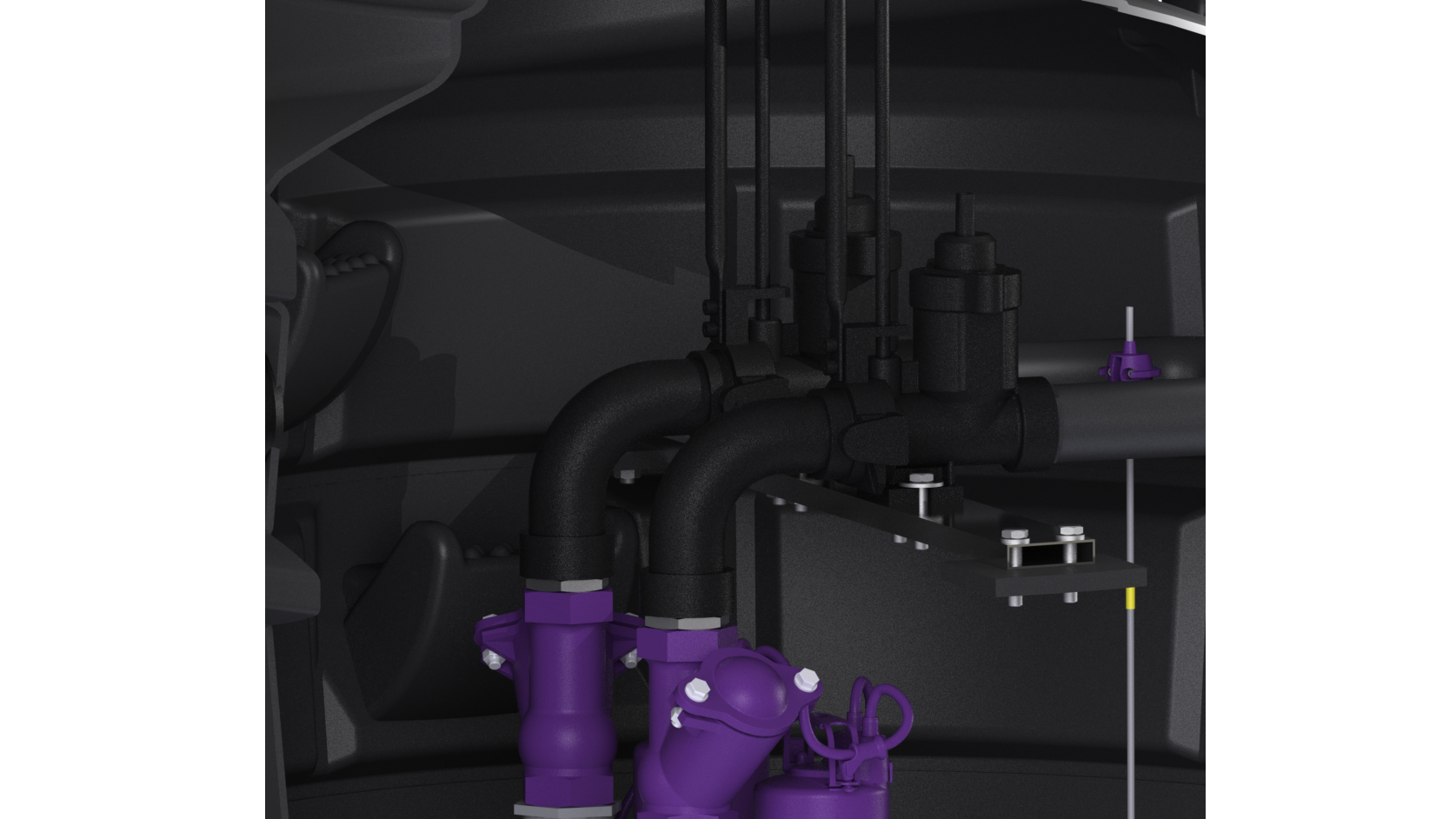 Aquapump XL Basic pumping station, detailed view, backflow preventer Aquapump XL Basic pumping station, detailed view, backflow preventer